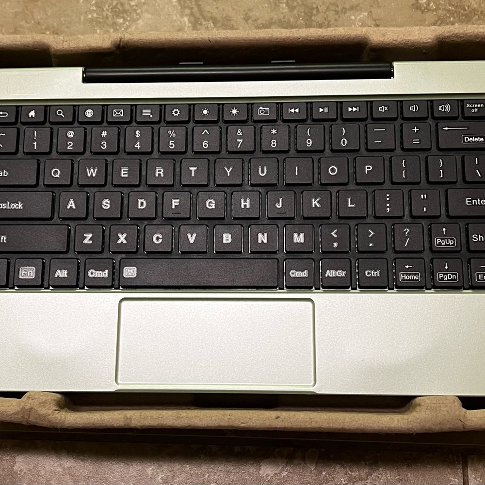 Black and Sage Green  Tablet Keyboard with Compact Design
